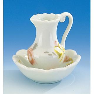 Decorated pitcher and bowl