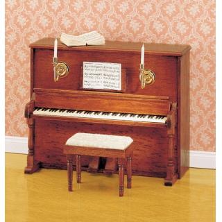 Upright piano with stool