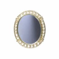 Oval brass mirror