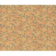 Floral wallpaper blue on albic.