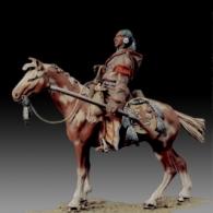 Indian guide on horseback